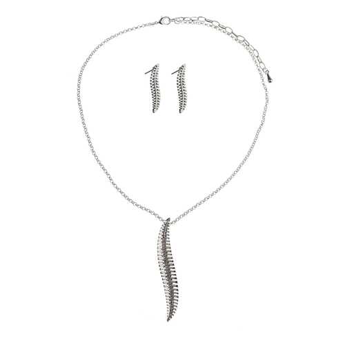 Комплект женский (колье, серьги) Shadore SAH-17358 серебристый в Pull and Bear