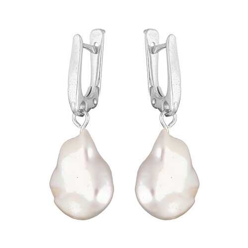 Серьги My-bijou Висюльки белый жемчуг барокко 3,5 см в Pull and Bear