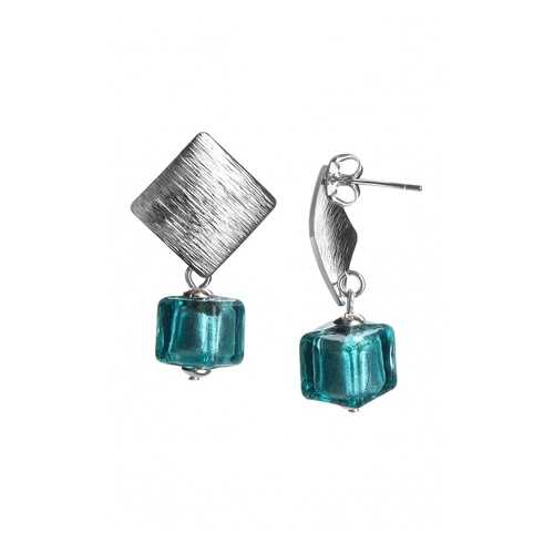 Серьги Perla Metallo Rombo 9030616026 изумрудные в Pull and Bear